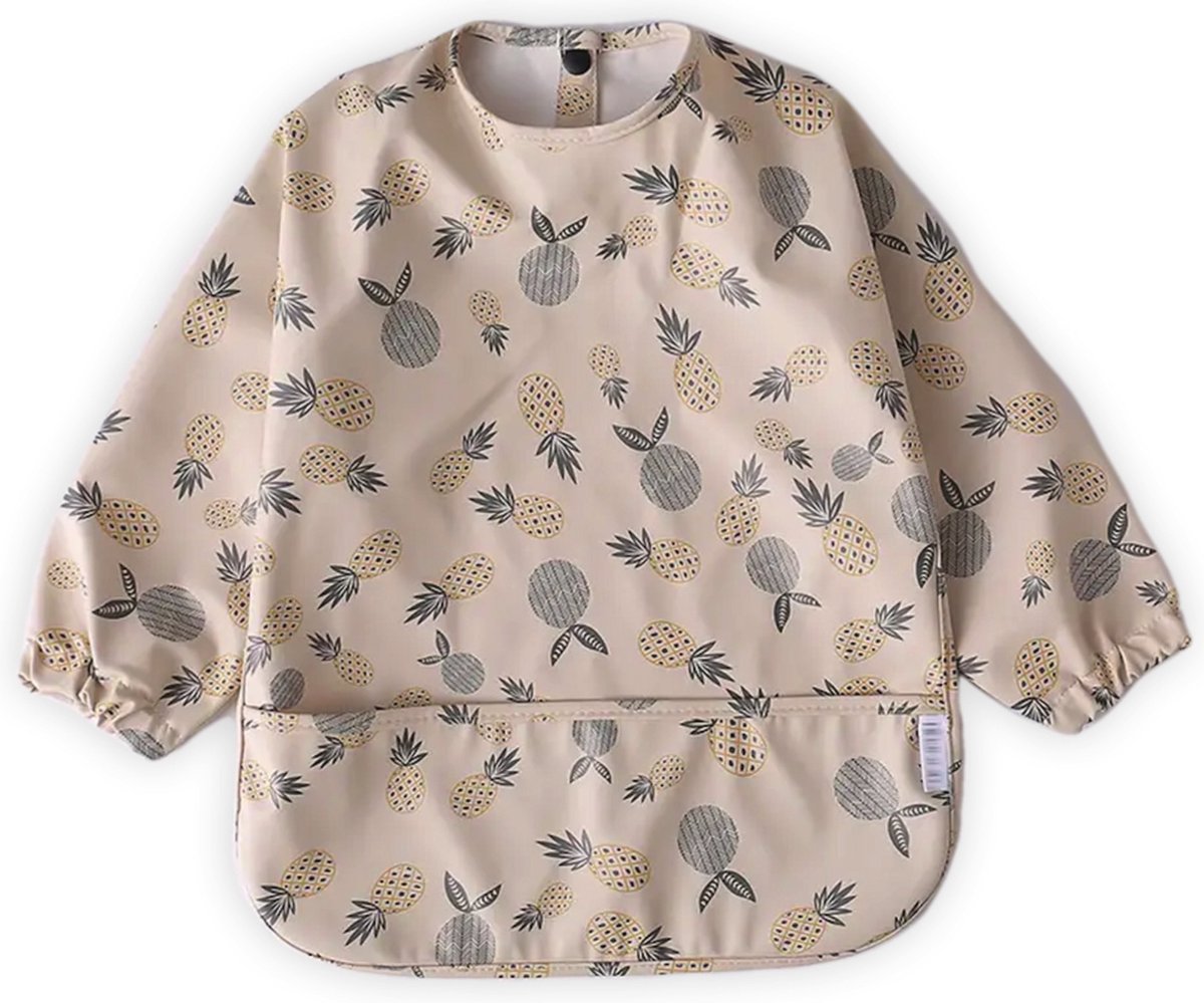 Goedkoopste Kinderschort met lange mouwen - Waterproof slab - Schilderen - Eten - Knutselen - 6 maanden tot 4 jaar - Creme Ananas