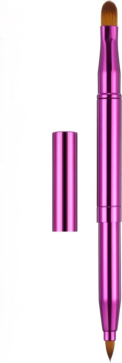 Uitschuifbaar, Intrekbaar Lippenseel en Penseel met dop / Automatic. Retractable Lip Brush - Roze Glans - 1 stuks