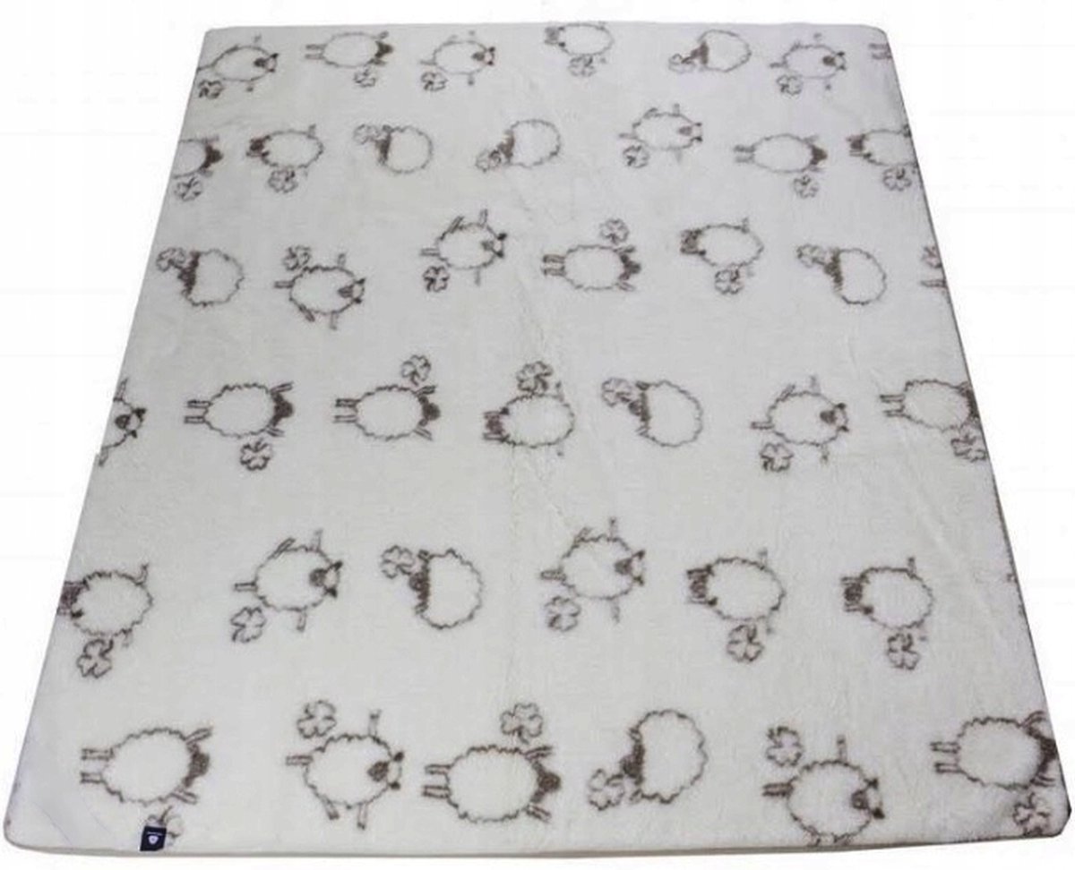 Wollen Deken 160x200cm 100% zuivere Australische Merino scheerwol OnceDoce® 480 g/m² Woolmark-certificaat – Warm Ademend Zacht – Wasbaar – Lammetjes Tellen - Crème