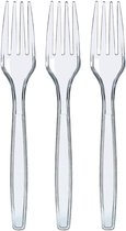 Fourchettes réutilisables - fourchette - deluxe - fourchettes transparentes 19 cm - couverts - Robuste et Réutilisable - Sans BPA - Passe au lave-vaisselle - Réutilisable - Transparent - 100 pièces