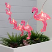Lampen koord - flamingo LED - 10 lampjes - zonne-energie - Lichtsnoer