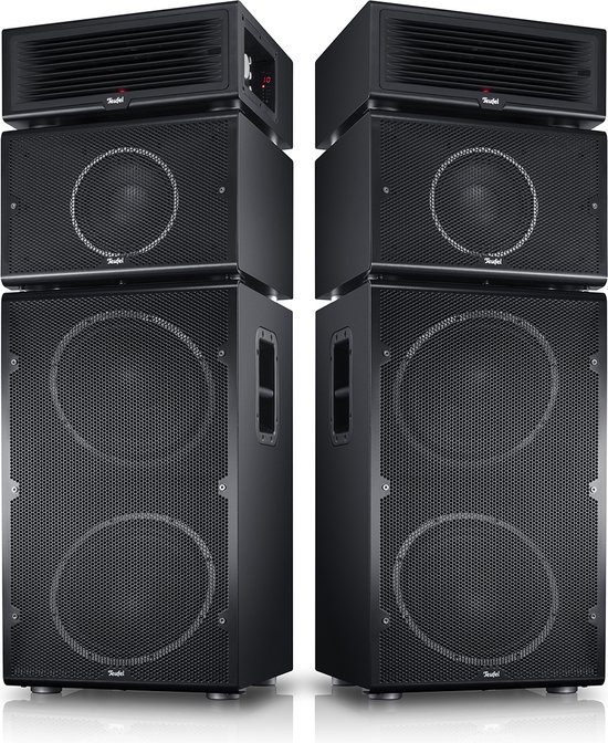 Teufel POWER HIFI stereo set - Modulair bluetooth luidsprekersysteem - Set van 2 - zwart