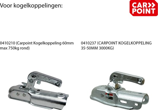 Carpoint Steekslot Kogelkoppeling - Inclusief 2 Sleutels - Stevige Metalen Beveiliging - Voor Aanhanger & Caravan van Carpoint — afbeelding 3