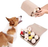 speelgoed Chiens - Tapis reniflant - Puzzle chien interactif - Entraînement Snuffel - Entraînement QI - Jouets d'intelligence - Reniflement - Boîte à oeufs - Oeufs - Animal de compagnie - Recherche de croquettes - Recherche de friandises pour chien -