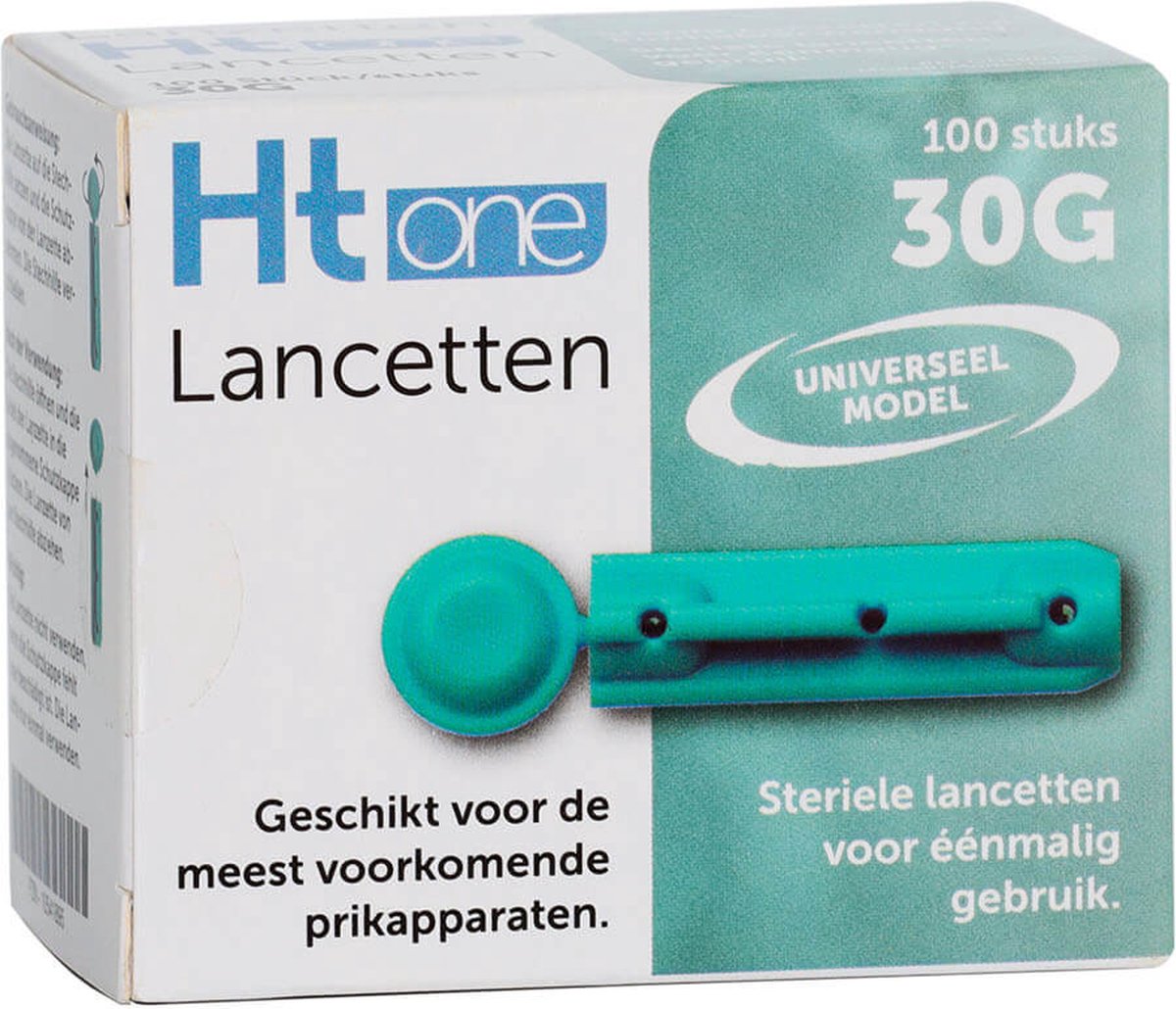 HT One Lancetten 30G - 100 stuks HT One - Voor het prikken van capillair bloed - 30 Gauge - Ht One