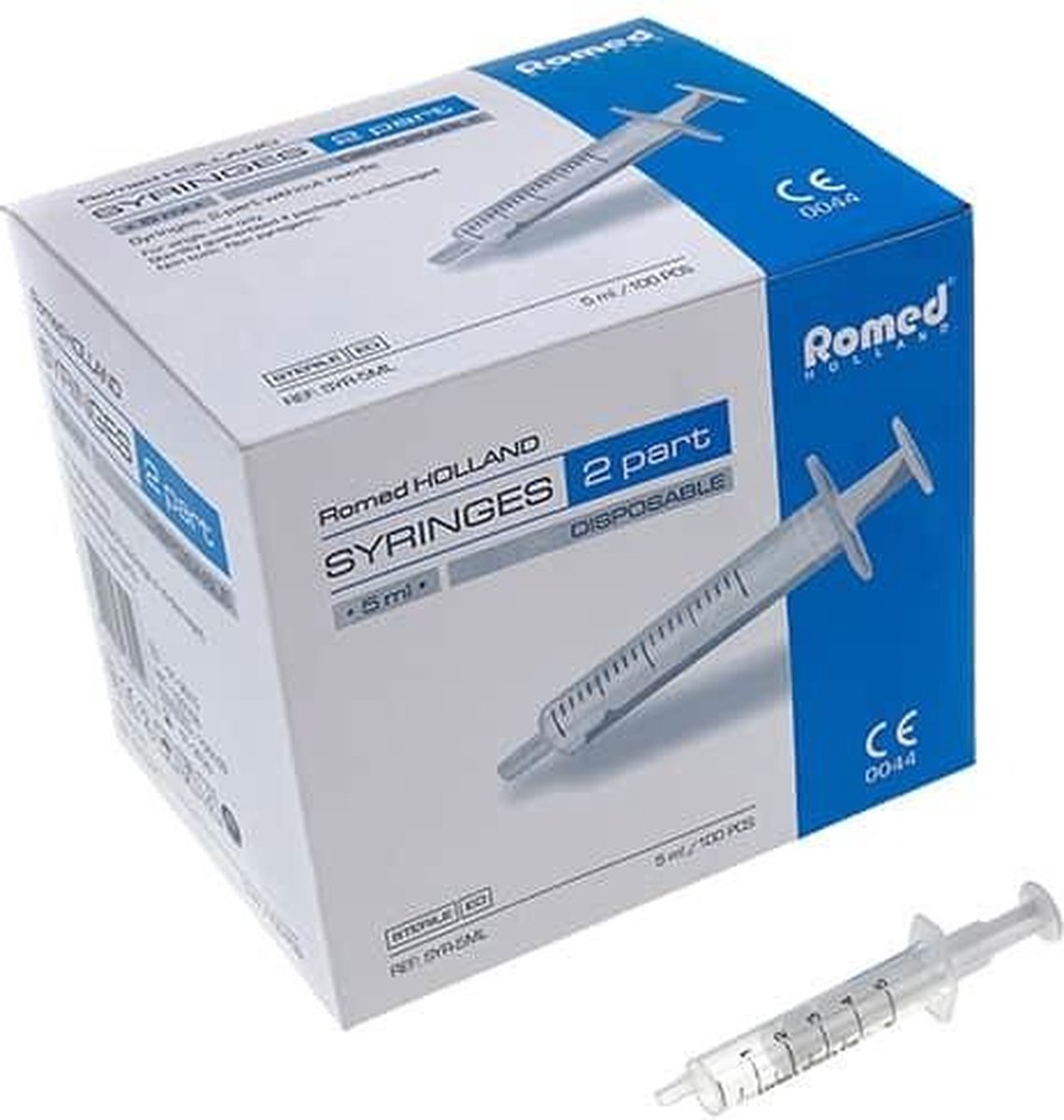 Goedkoopste Romed 2-delige injectiespuiten 10ml luer slip 100 stuks Romed - doorzichtig/wit - Polypropyleen (loop) & Polyethyleen (zuiger) - 2-delige injectiespuit