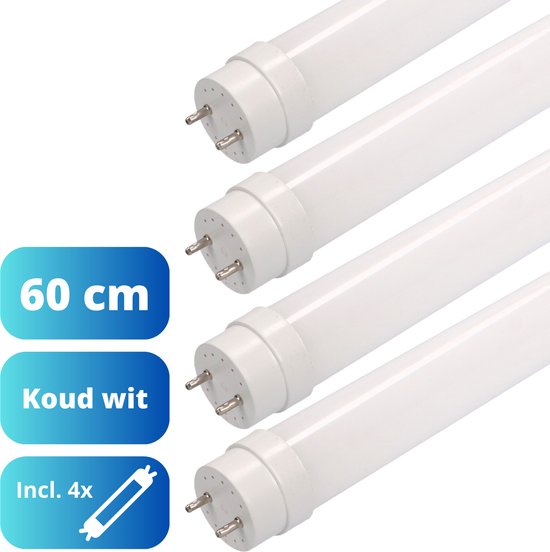 EasySave LED TL Buis 60 cm - T8 fitting - Koel wit licht - Gaat tot 15 jaar mee - 900 lm - 4 buizen