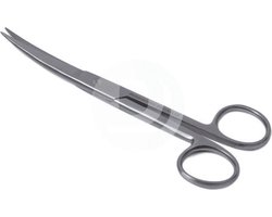 Chirurgische schaar SP/SP gebogen Lengte: 11 cm Medipharchem - RVS - Spitse gebogen punt - Spits / Spits gebogen