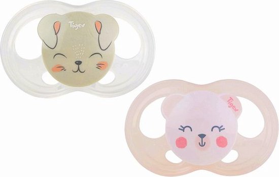 TIGEX 2 Sucettes Soft Touch Silicone Taille 0-6 m Ourson Chat - Puériculture & Eveil bébé