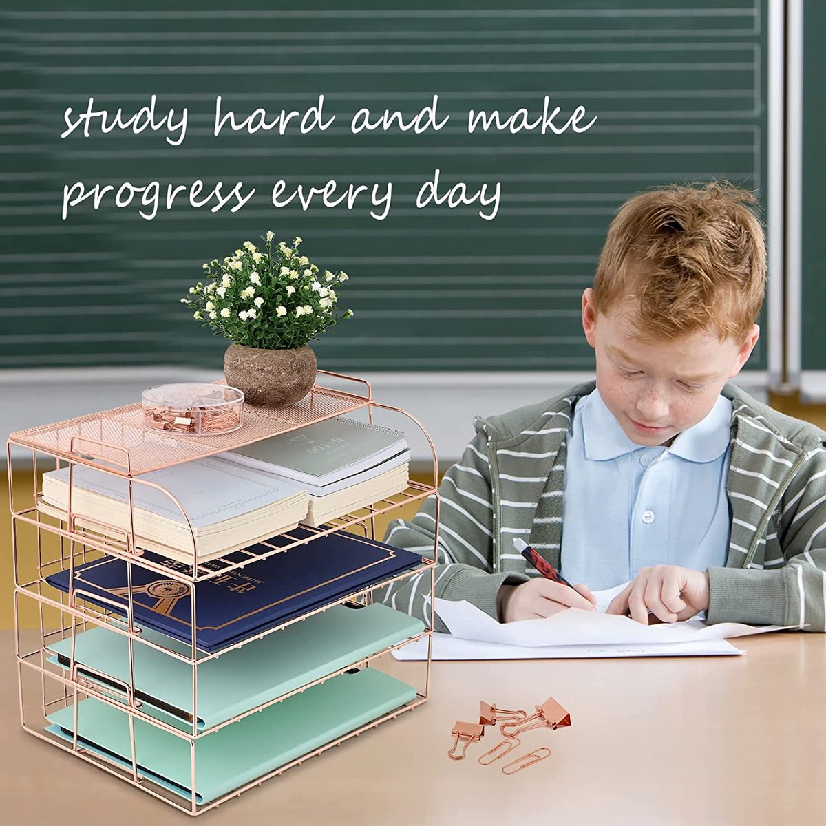 Bureau-organizer, opbergvakken, stapelbaar, brievenbakje, A4, kantoororganizer, ordner, organizer voor kantoor, documentenhouder, A4, kantoorbenodigdheden