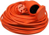 Exin Cable 2x1mm2 2500W 10A orange 20M IP44 Câble de rallonge avec couvercle, résistant aux éclaboussures