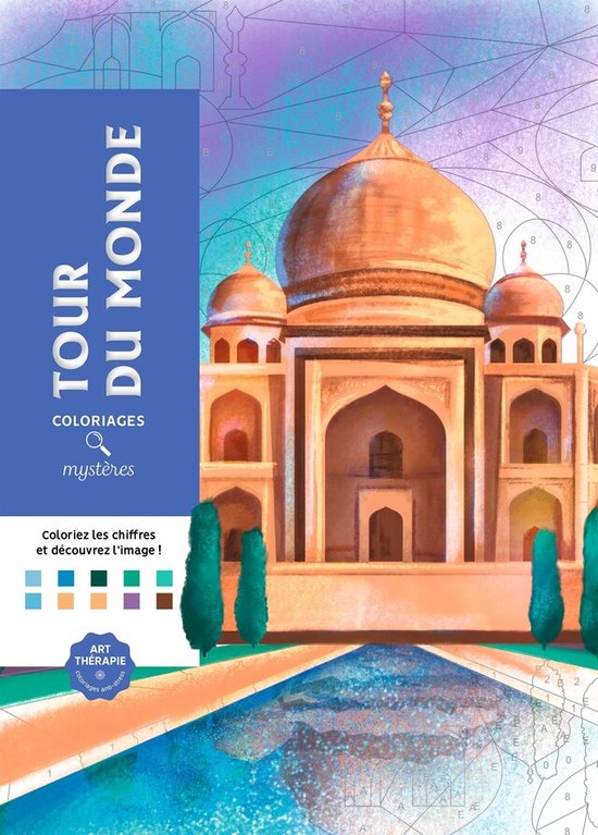 Foto: Coloriages myst res tour du monde kleuren op nummer kleurboek voor volwassenen hachette