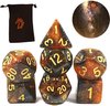 Afbeelding van het spelletje D&D dice set - Galaxy serie - DnD dobbelstenen set Goud - Dungeons and Dragons dobbelstenen Inclusief velvet bewaarzakje - Polydice