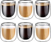 Dubbelwandige latte macchiato-glazen, koffieglas, theeglazen - mokkakopjes , Koffiekopjes , espressokopjes - kopjes - Cappuccino kopjes 6*120ml