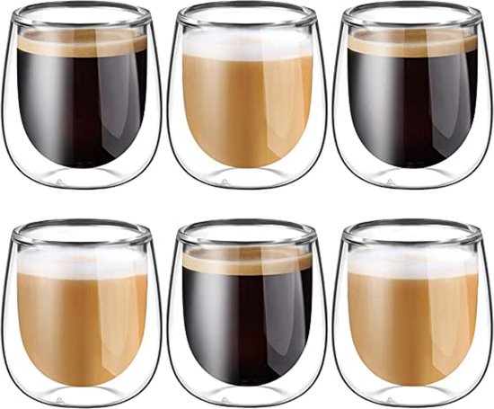 Verres à latte macchiato à double paroi, verres à café, verres à thé -  tasses à moka