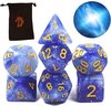 Afbeelding van het spelletje D&D dice set - Galaxy serie - DnD dobbelstenen set Licht blauw - Dungeons and Dragons dobbelstenen Inclusief velvet bewaarzakje - Polydice