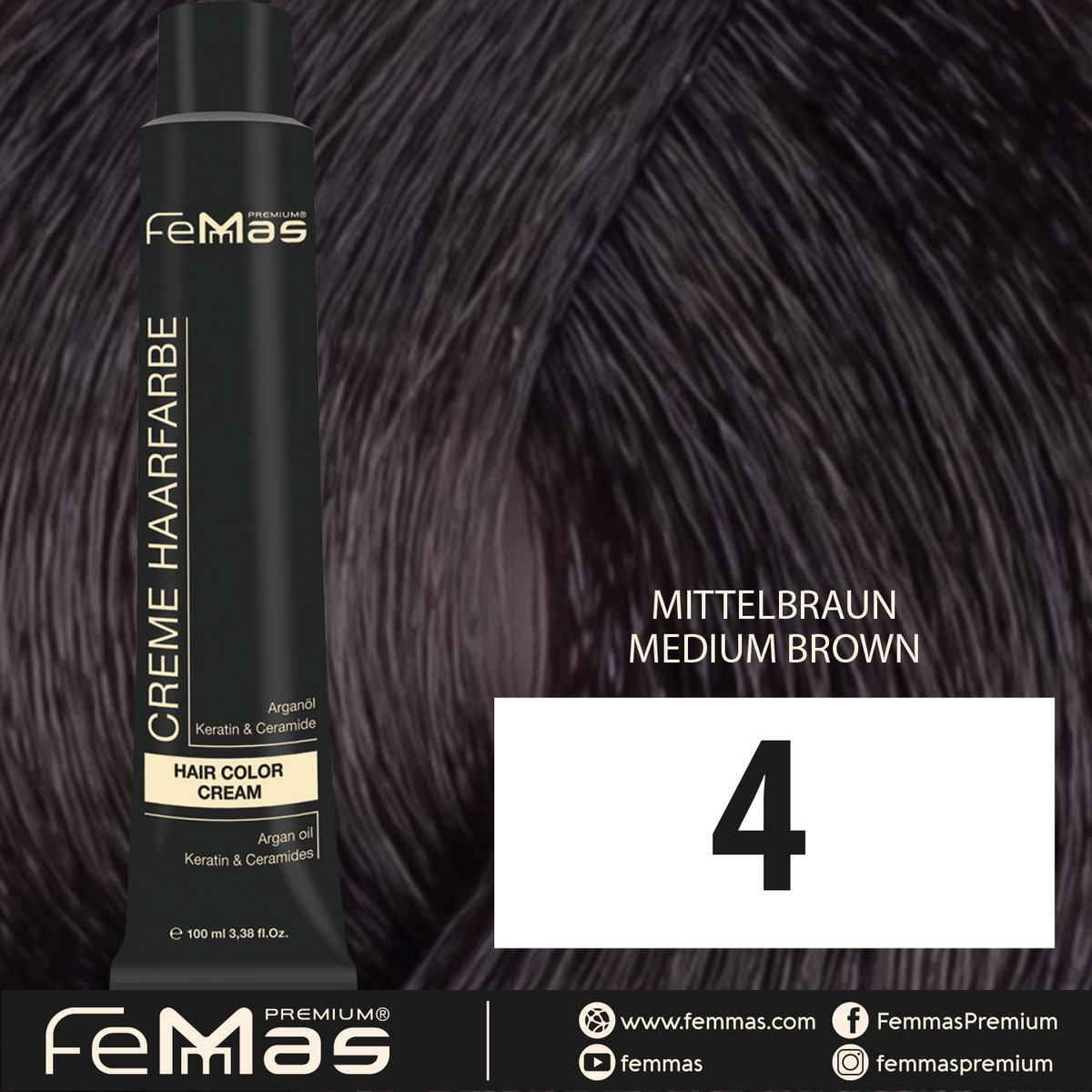 Femmas (4) - Haarverf - middenbruin 100ml