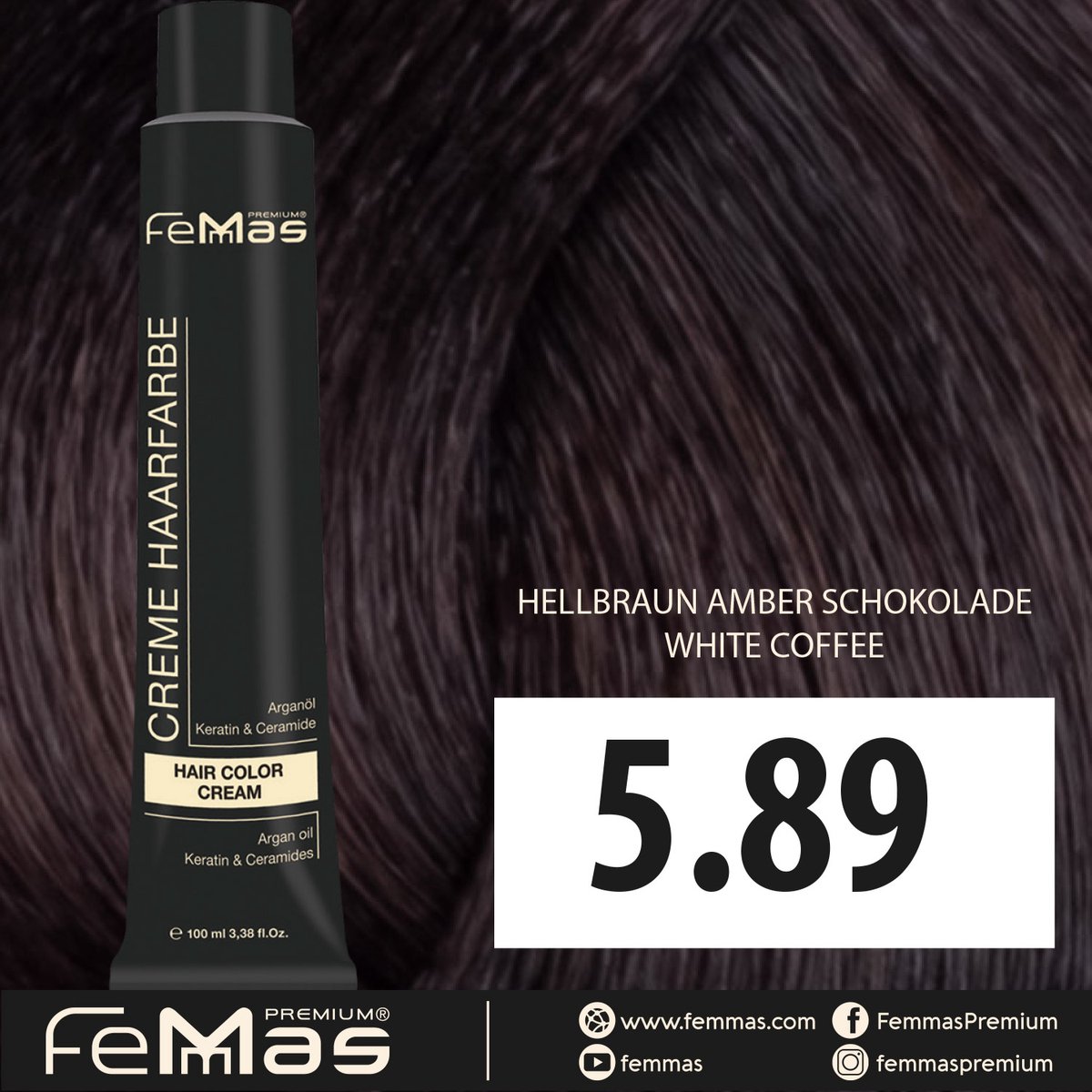 Femmas (5.89) - Haarverf - Chocolade Amber Lichtbruine - 100ml