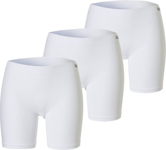 Apollo Seamless Dames Short Bamboe Onderboek Met Pijpjes Naadloos Wit 3-Pack - Maat L