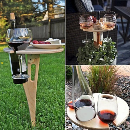 Table à vin d'extérieur - Porte-verre à vin pour table de pique-nique  portable - Table... | bol.com