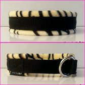 Sliphalsband zwart zebra voering halfcheck halsband