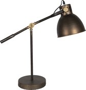 HAES DECO - Bureaulamp - Industrial - Vintage / Retro Lamp, formaat 20x62x60 cm - Koperkleurig Metaal - Tafellamp, Sfeerlamp, Nachtlampje