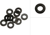 Bague corps acier noir, rondelle, rondelle, diamètre intérieur 8 mm, diamètre extérieur 16 mm. 10 morceaux.