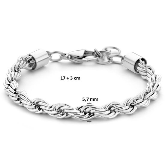Cordon de bracelet en acier inoxydable – 5,7 mm – 17 + 3 cm