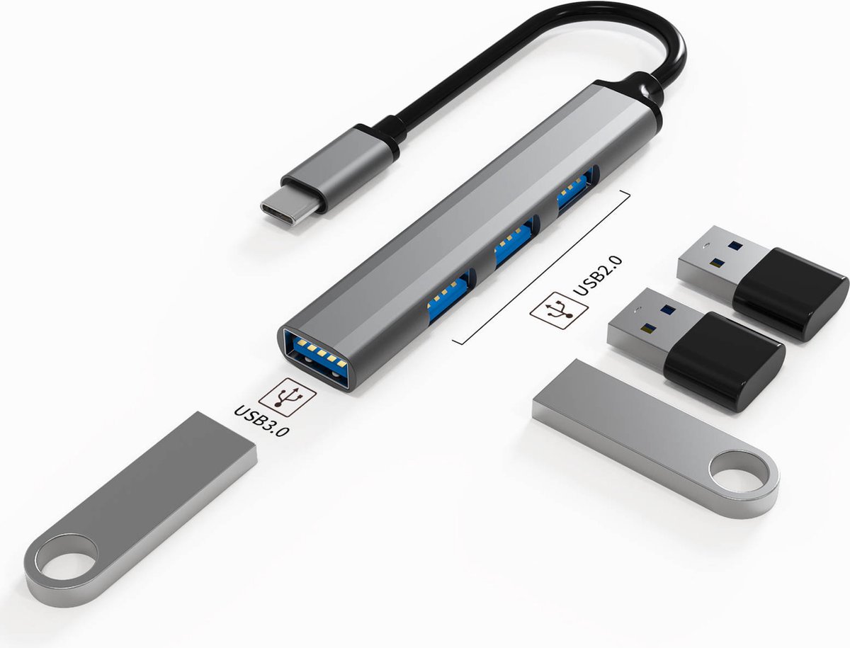 R. Duarte verkoop - Premium USB-C Universal Docking Station voor laptop/MacBook USB Type C Hub 4 in 1 Poorten- USB Hub-Type C