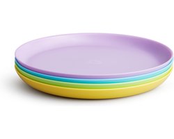 Munchkin Multi Gekleurde Bordjes voor Kinderen - Vrolijke Kleurtjes - Magnetron- en Vaatwasserbestendig - Per 4 Stuks Munchkin Multi Gekleurde Bordjes voor Kinderen - Vrolijke Kleurtjes - Magnetron- en Vaatwasserbestendig - Per 4 Stuks