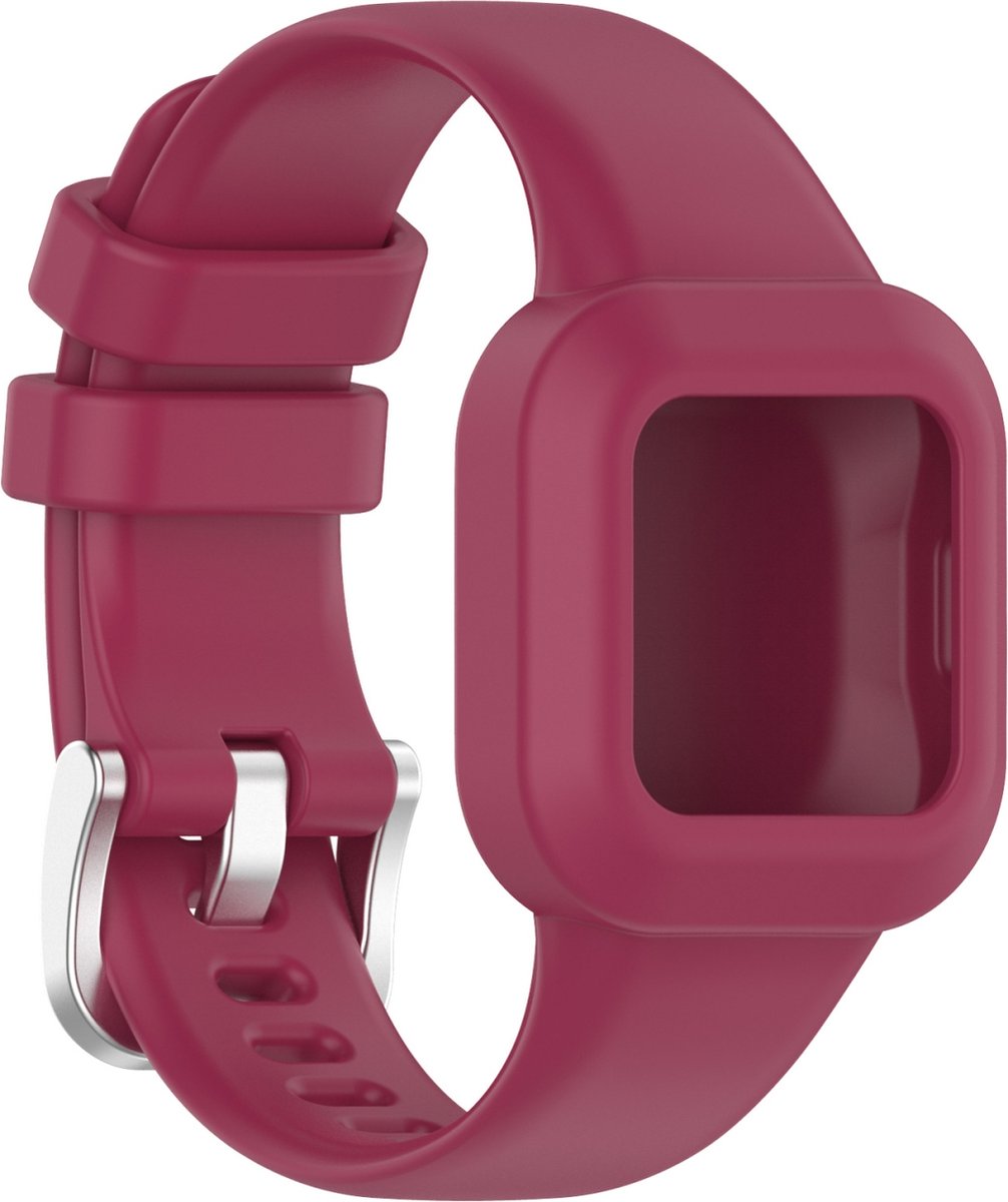 By Qubix - Siliconen one color bandje - Bordeaux - Geschikt voor Garmin Vivofit Junior 3