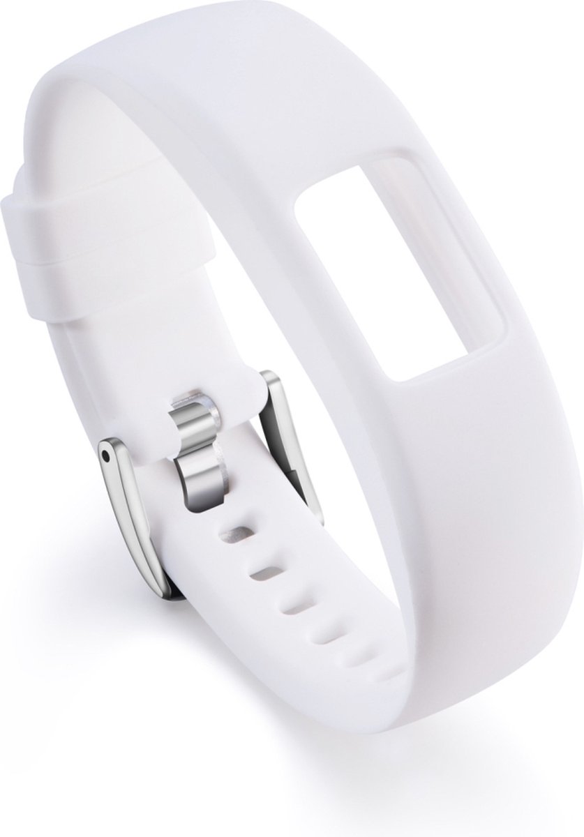 By Qubix - Siliconen sportbandje - Wit - Geschikt voor Garmin Vivofit 4