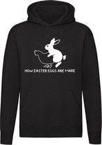How Easter eggs are made Hoodie - konijn - kip - boerderij - pasen - eieren - humor - paaseieren - bespringen - unisex - trui - sweater capuchon