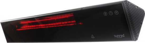 Sunred - Proglax Gastro - Ultra lijn - Zwart - Wand model - Terrasverwarmer - Infraroodstraling - 2000 W – ECO - 5 standen – ECO – SMART - Afstand bestuurbaar - Elektrische heater – Slimme heater