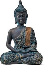 Bouddha en Méditation finition antique Thaïlande (10x6x15 cm)