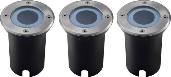 Ledvion 3x LED Einbauleuchten Quadrat – 5W, 2700K Warmweiß, IP67, GU10-Fassung, 1m Kabel, Für Terrasse & Garten