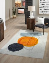 Flycarpets Ruby Modern Abstract Japandi Stijl Wasbaar Vloerkleed - Multi / Oranje - 200x300 cm