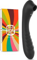 PureVibe® Vibrating Air-Pulse Massager 3-in-1 Luchtdruk Vibrator - Verwarmd - G-spot & Clitoris Stimulator - Vibrators voor vrouwen - Dildo - Erotiek Sex Toys - Vibromasseur - Fibrator - Zwart