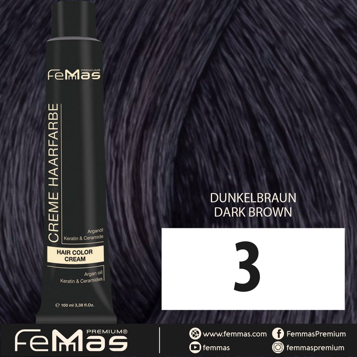 Femmas (3) - Haarverf - Donkerbruin 100ml