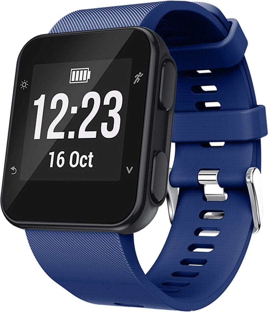 By Qubix - Siliconen bandje - Donkerblauw - Geschikt voor Garmin Forerunner 35 / 30