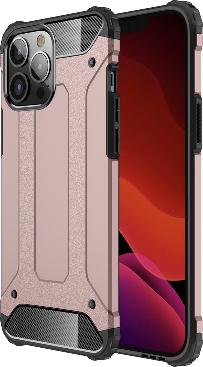 Backcover geschikt voor Apple iPhone 14 Pro - Roze - Shockproof Armor Hoesje