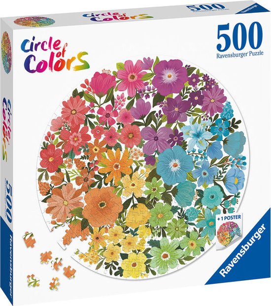 Ravensburger puzzel Circle of Colors Flowers - Legpuzzel - 500 stukjes