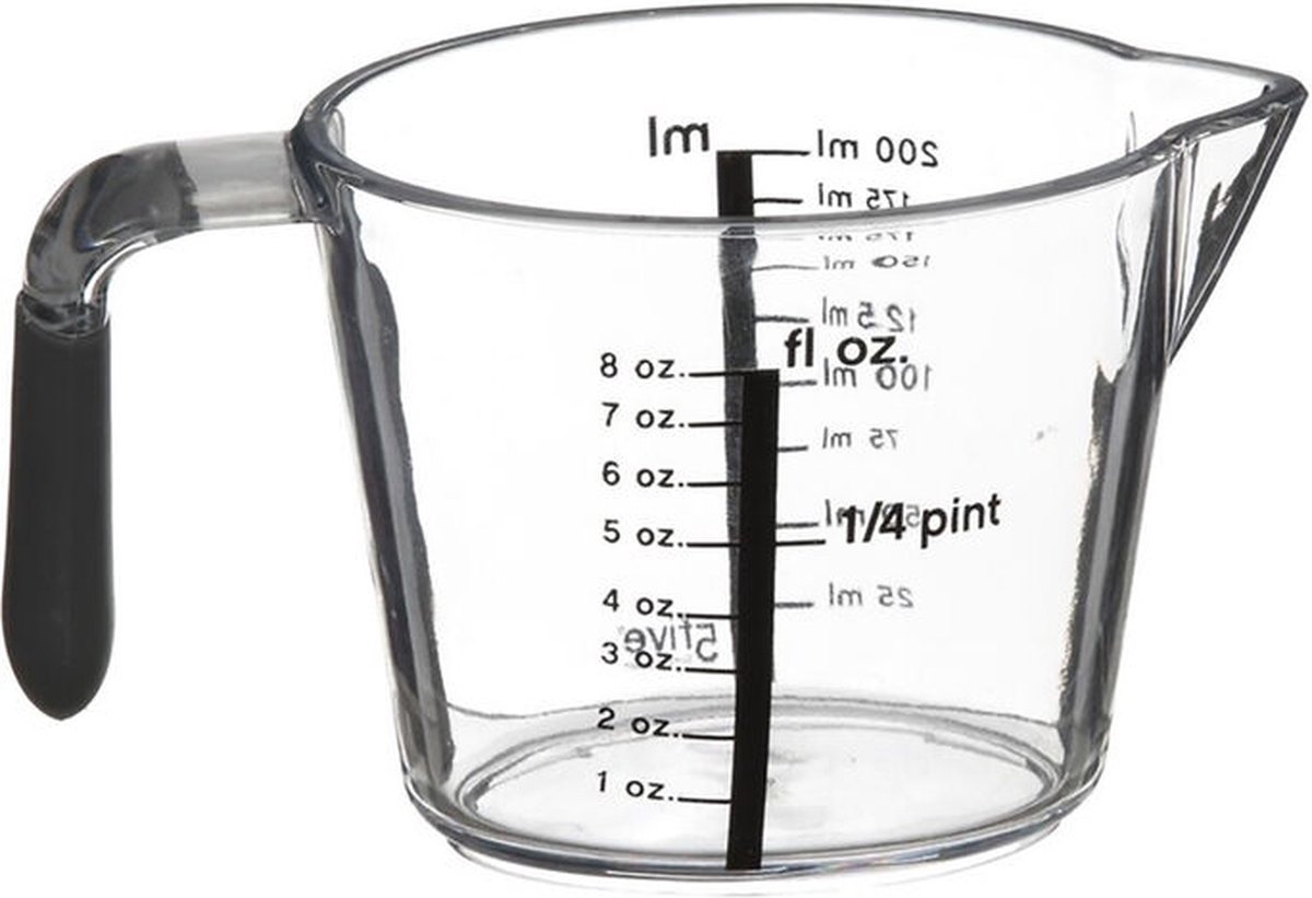 Maatbeker glas 200 ml transparant