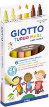 Giotto Turbo Maxi Skin Tones viltstiften, etui van 6 stuks 10 stuks