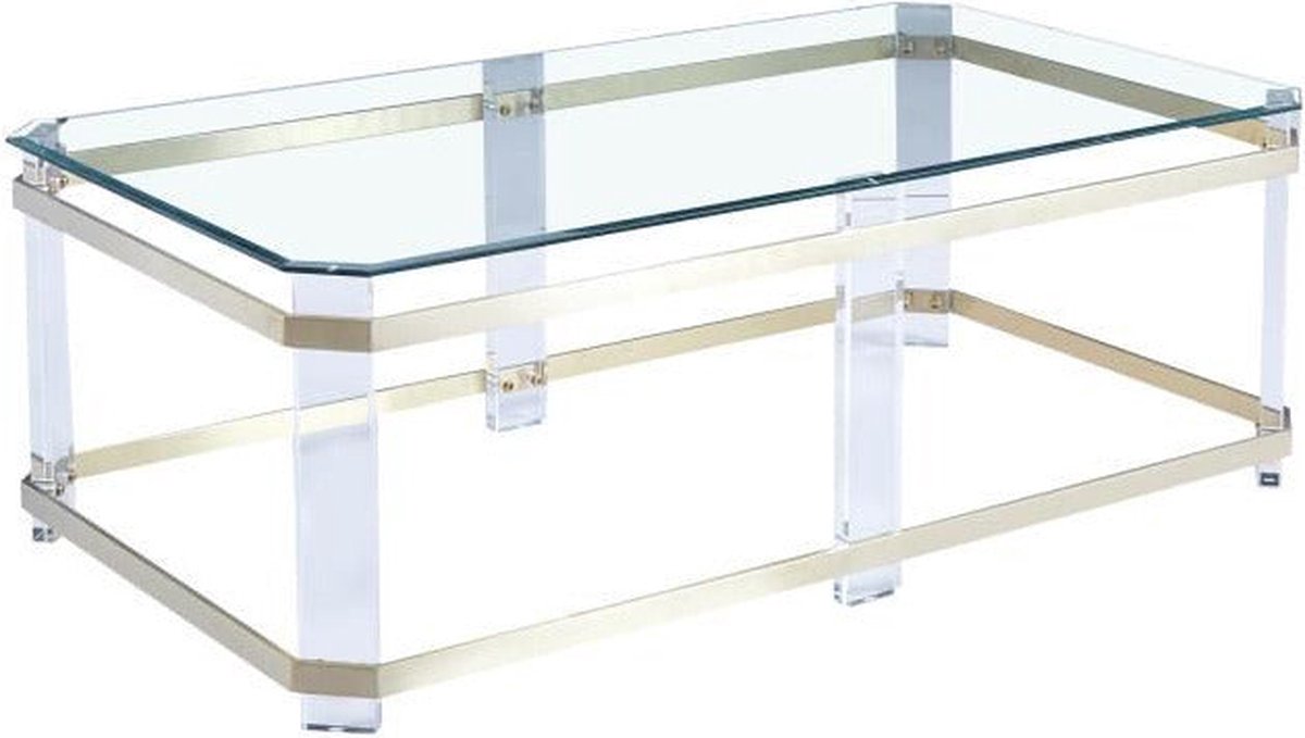 Linne Salontafel Clear Brush Gold 130CM