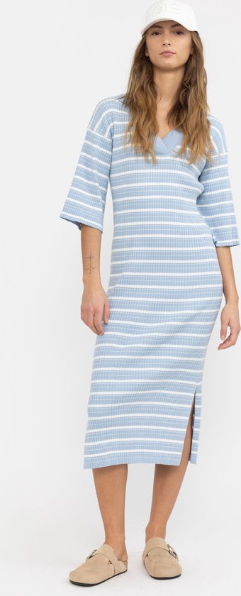 Esmé Studios Aura Polo Dress Robes en Tricot Femme - Rok - Robe - Bleu Clair - Taille XL