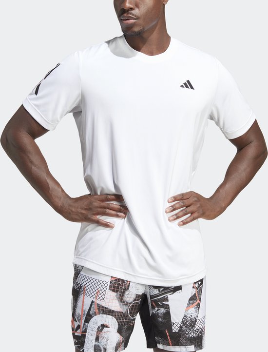 adidas Performance Club 3-Stripes Tennis T-shirt - Heren - Wit- S