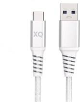 Xqisit NP Cotton braided câble USB 2 m USB 3.2 Gen 1 (3.1 Gen 1) USB A USB C Blanc