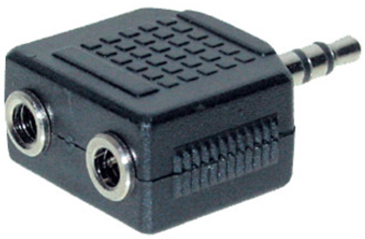 S/CONN 3.5mm - 2x3.5mm Zwart