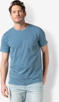 Twinlife Heren indigo stripe - T-Shirts - Luchtig - Vochtabsorberend - Blauw - XL